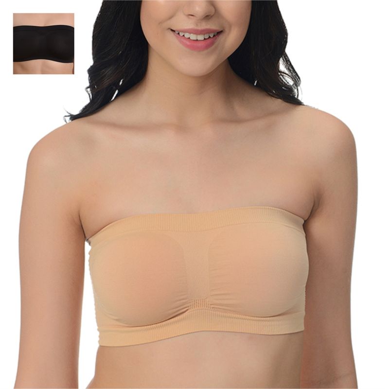 Mod & Shy Pack Of 2 Solid Tube Bra - Multi-Color (S)