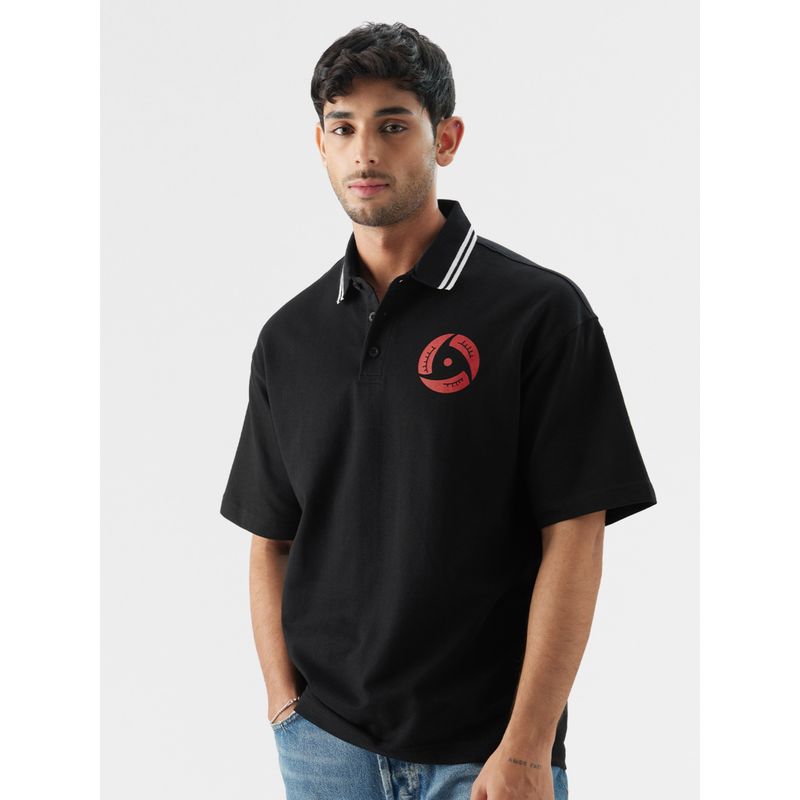 The Souled Store Official Naruto- Itachi Men Oversized Polo T-Shirt (L)