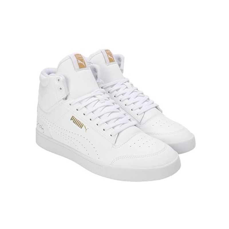 Puma Men Shuffle Mid One8 Better V3 White Team Gold Sneakers (UK 6)