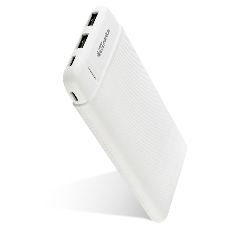 Portronics Power Pro 10k 10000mah Power Bank With Dual Output Emergency Mobile Charger white