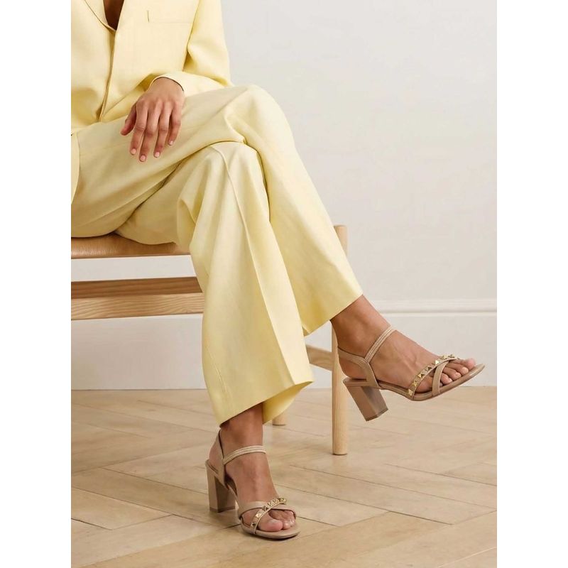 Lemon & Pepper Beige Casual Heel Sandals (EURO 37)