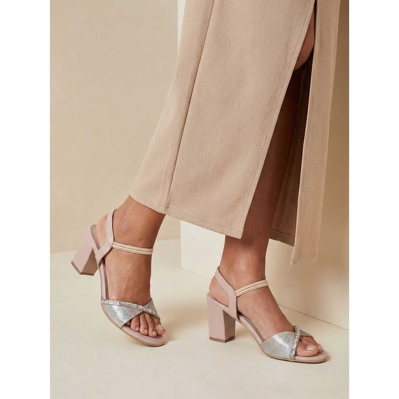 Lemon & Pepper Rose Gold Crystal Embellished Sandal Heel (EURO 36)