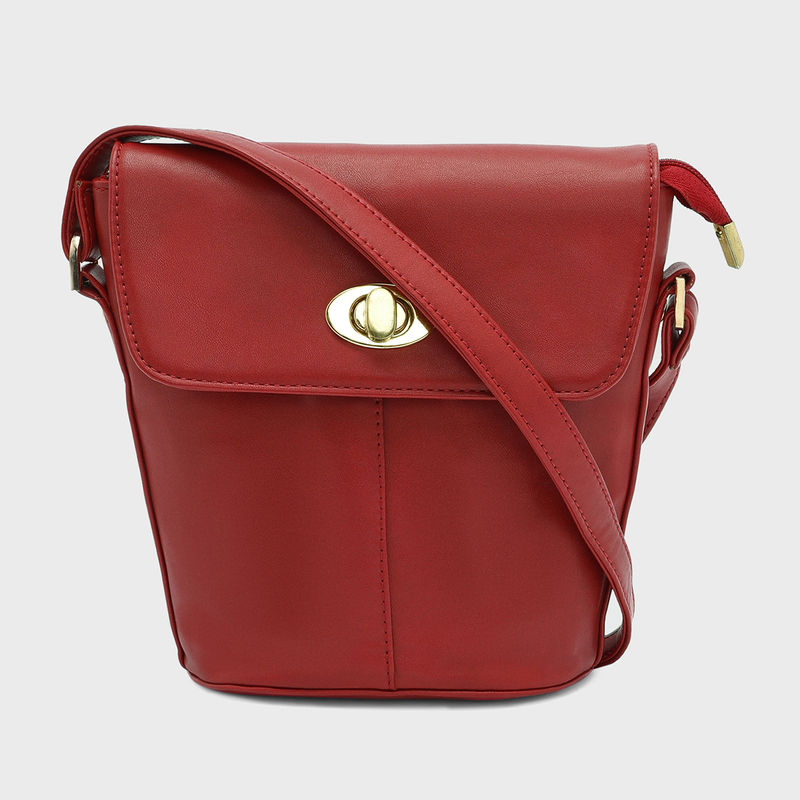 Buy VAN HEUSEN Red Womens Metallic Lock Sling Bag | Shoppers Stop
