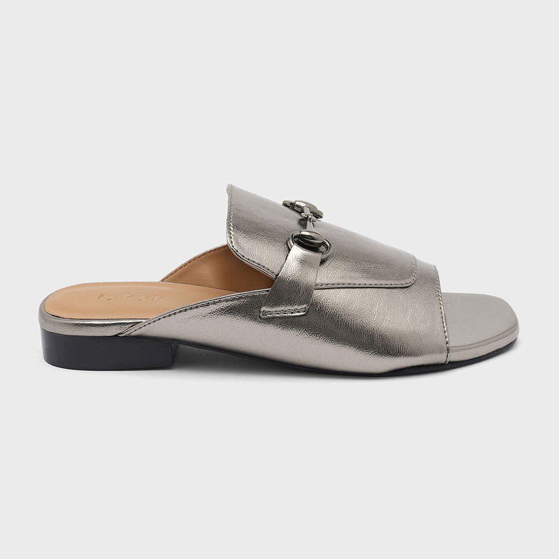 IYKYK by Nykaa Fashion Solid Gunmetal Flats (EURO 37)