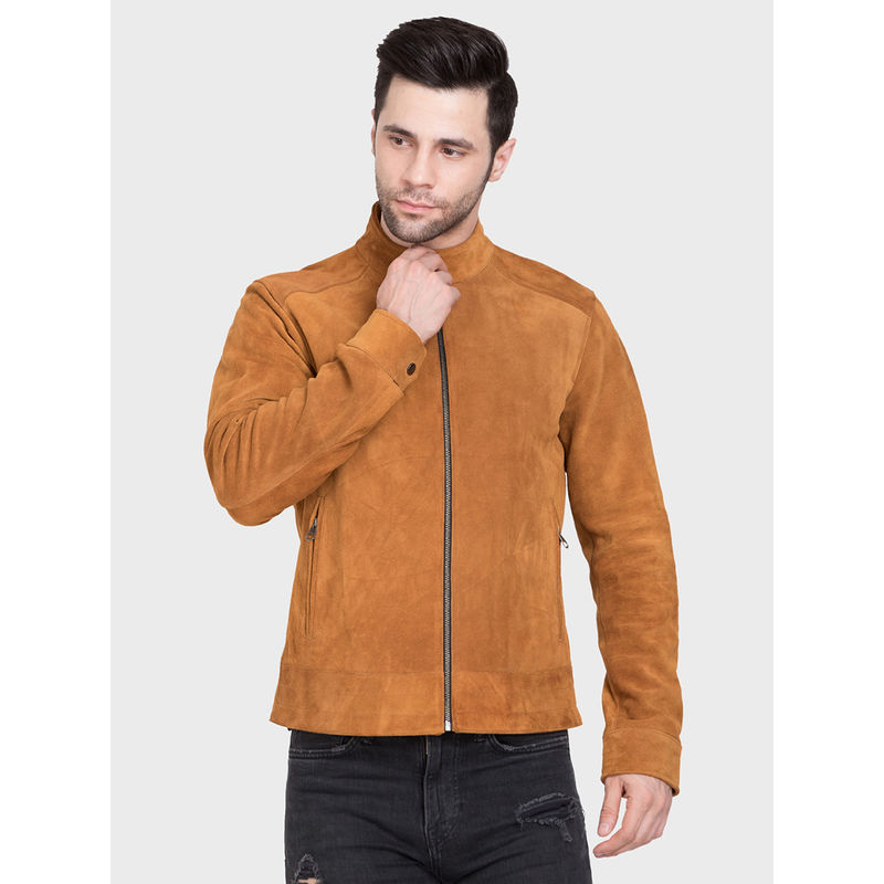 Justanned Tan Suede Leather Jackets (S)