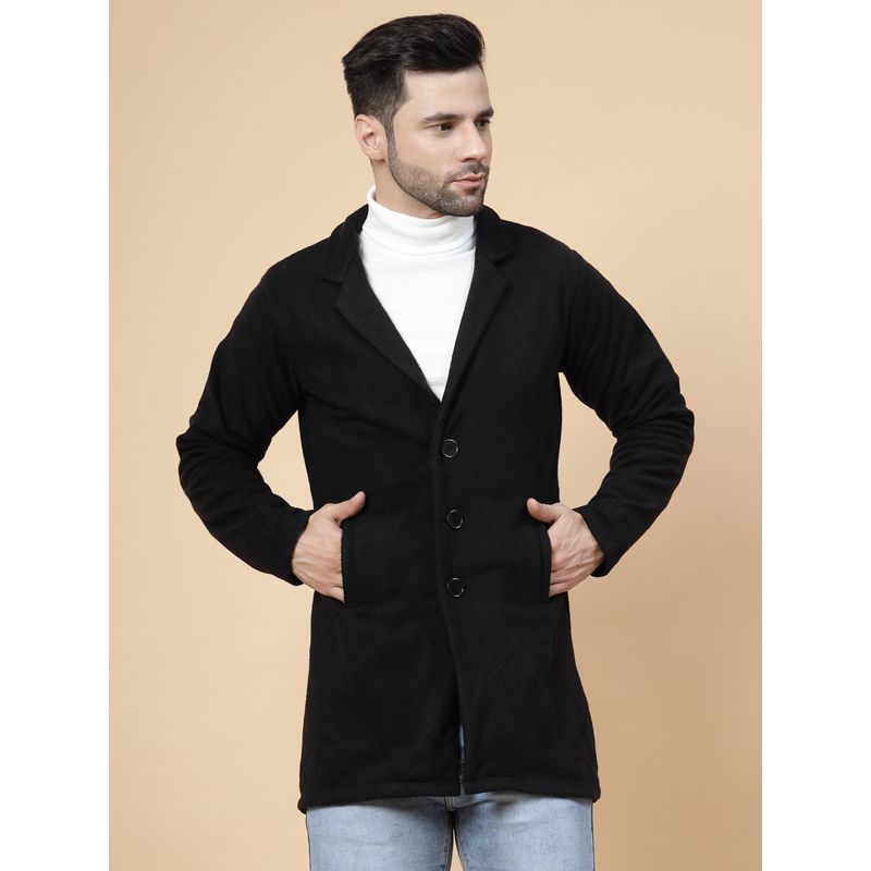 RIGO Men Black Polar Fleece Overcoat (2XL)
