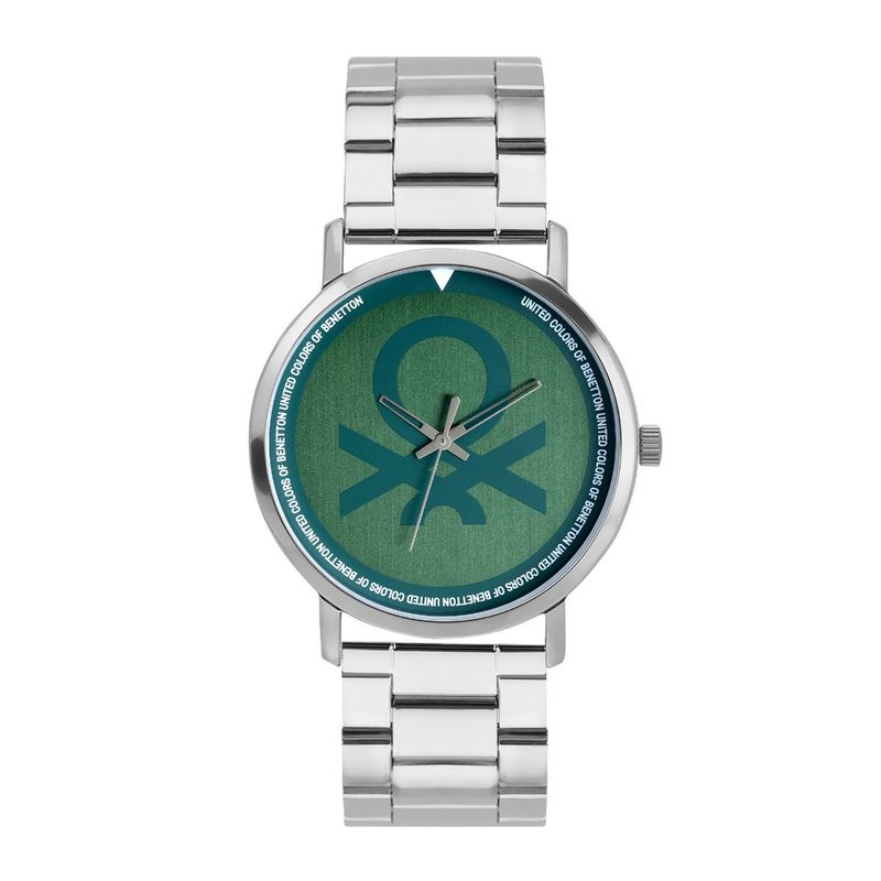 Buy United Colors of Benetton Men Green Round Brass Dial Analogue