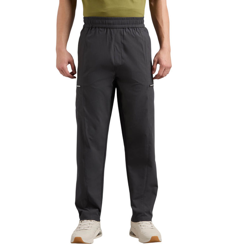 SKECHERS Grey Solid Regular Fit Pant (S)