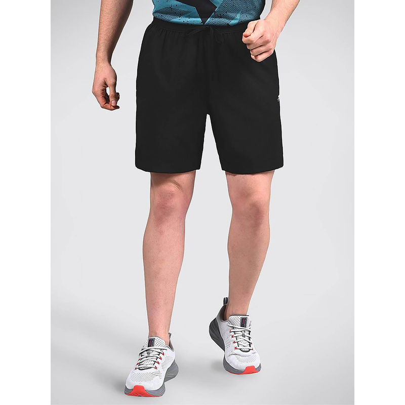 SKECHERS Black Solid Regular Fit Shorts (2XL)
