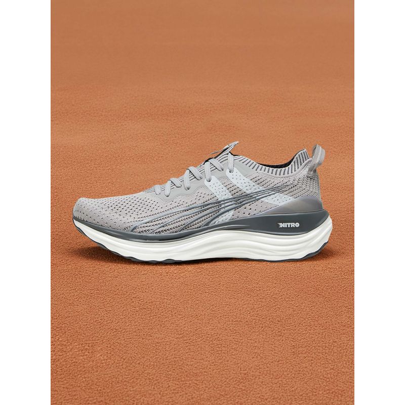 Puma Forever Run Nitro Knit Mens Grey Running Shoes (UK 6)
