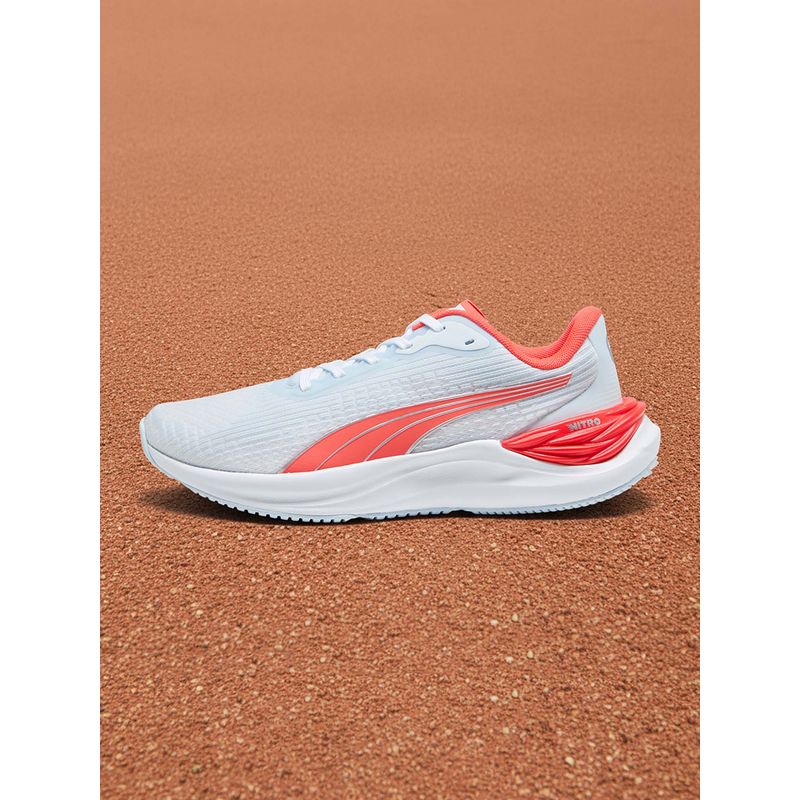 Puma Electrify NITRO 3 Womens Blue & Orange Running Shoes (UK 3.5)