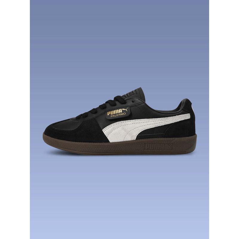 Puma Palermo Lth Unisex Black Sneakers (UK 6)