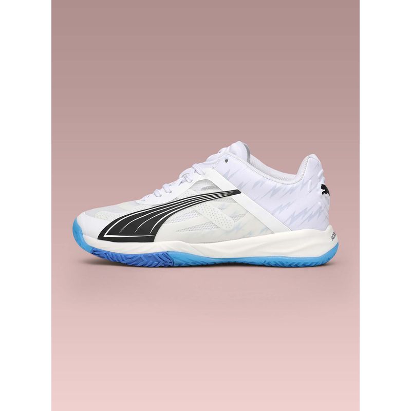 Puma Unisex Accelerate NITRO SQD White Badminton Shoes (UK 9)