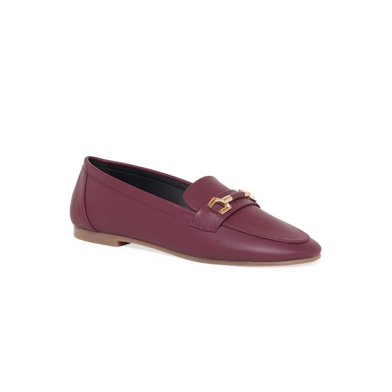 CAMLEE COMFORT Kiko Metal Bit Loafers - Maroon (EURO 36)