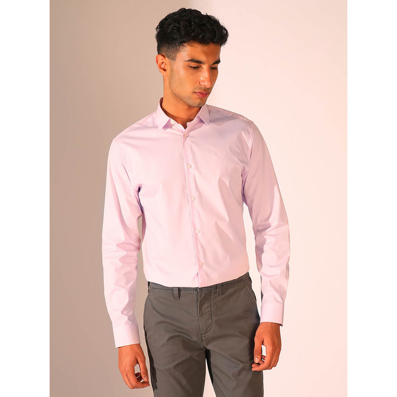 Selected Men Purple Solid Formal Shirt (S)