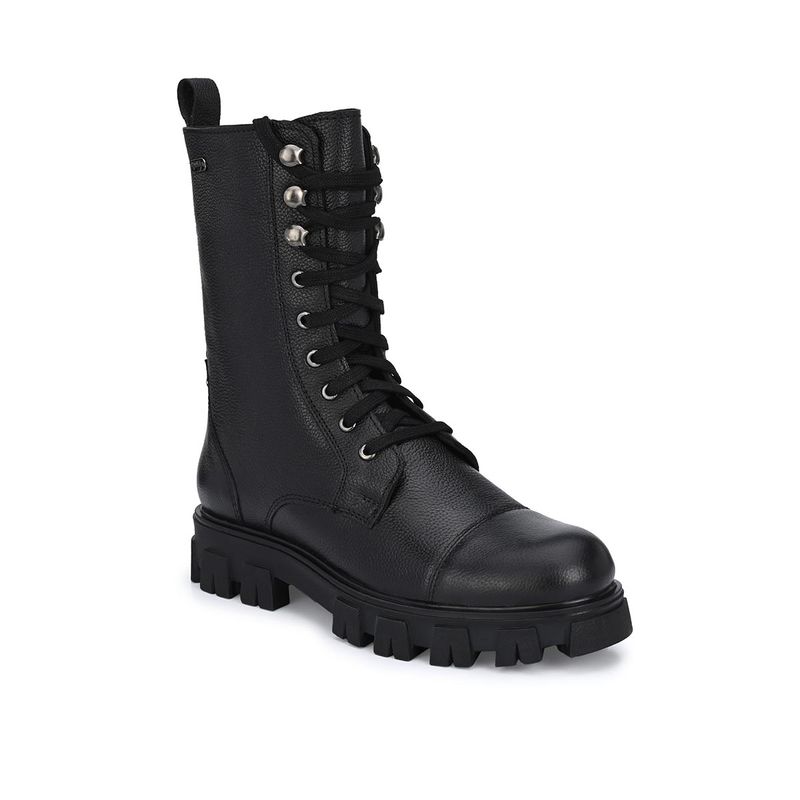 Delize Black Solid Derby Boots (UK 3)