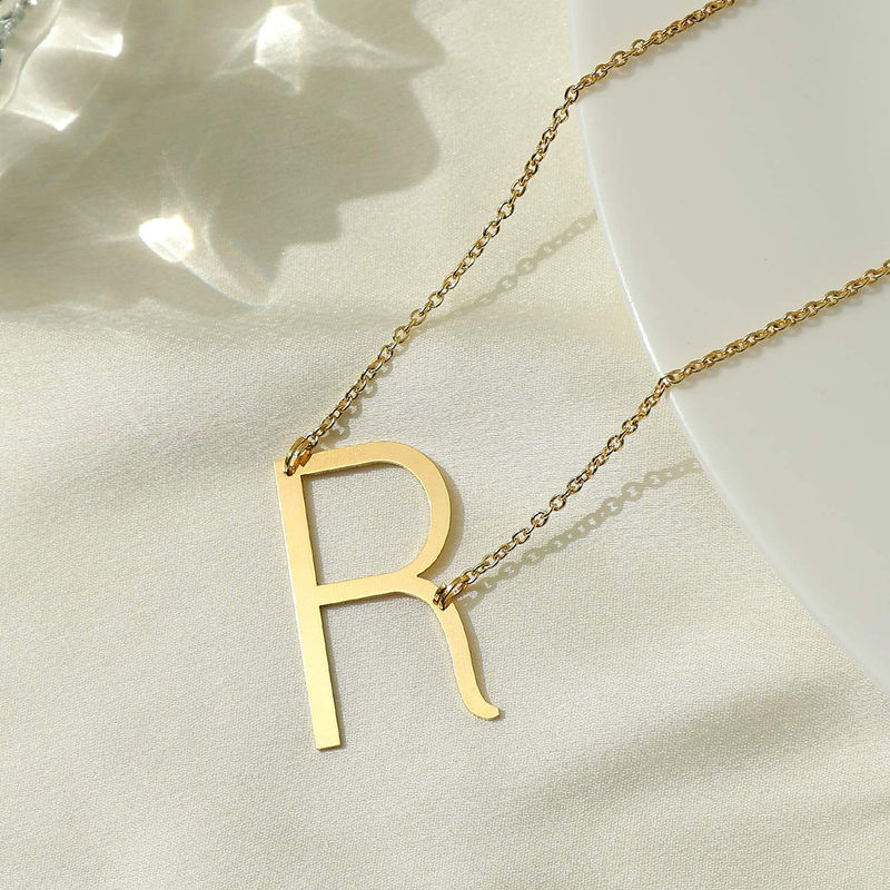 Floral Letter R Necklace Gold Plate – The Hambledon