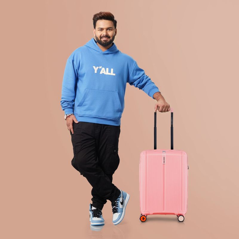 Nasher Miles Unisex Pink The Line Hard-Sided Polypropylene Trolley Bag (S)