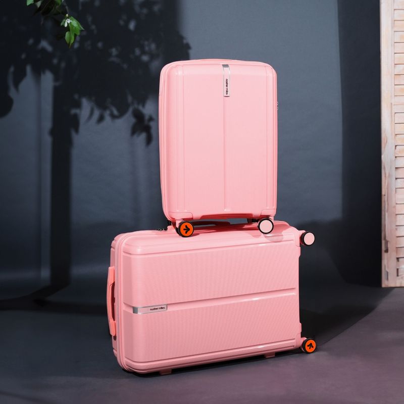 Nasher Miles Unisex Pink The Line Hard-Sided Polypropylene Trolley Bags (Set of 2) (S/M)