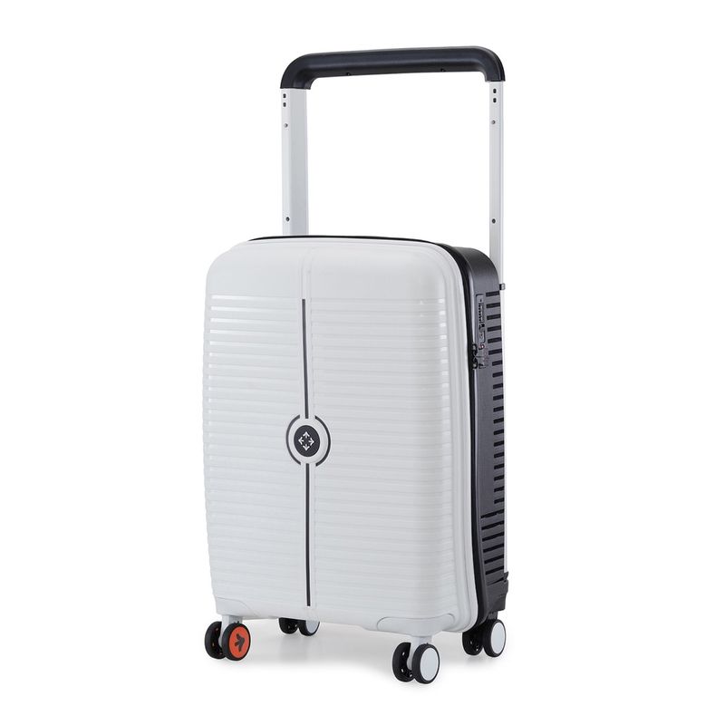 Nasher Miles Unisex White Dubai Hard-Sided Polypropylene Trolley Bag (S)