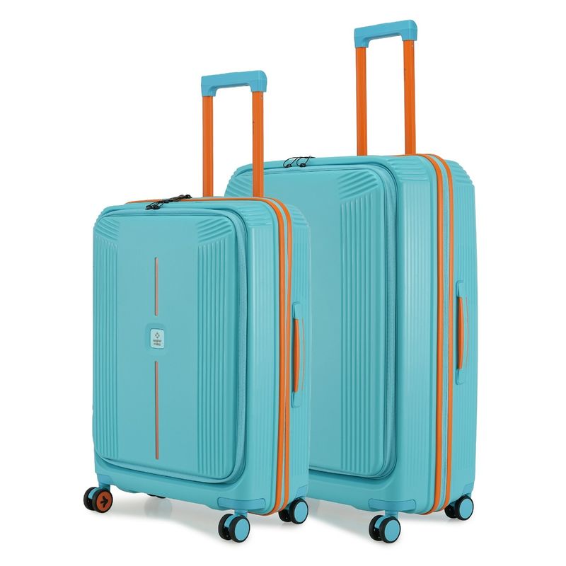 Nasher Miles Unisex Teal Alexandria Hard-Sided Polypropylene Trolley Bags (Set of 2) (M/L)