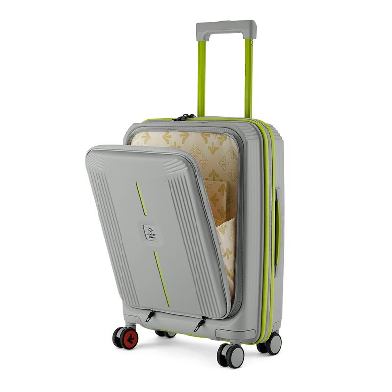 Nasher Miles Unisex Grey Alexandria Hard-Sided Polypropylene Trolley Bag (S)