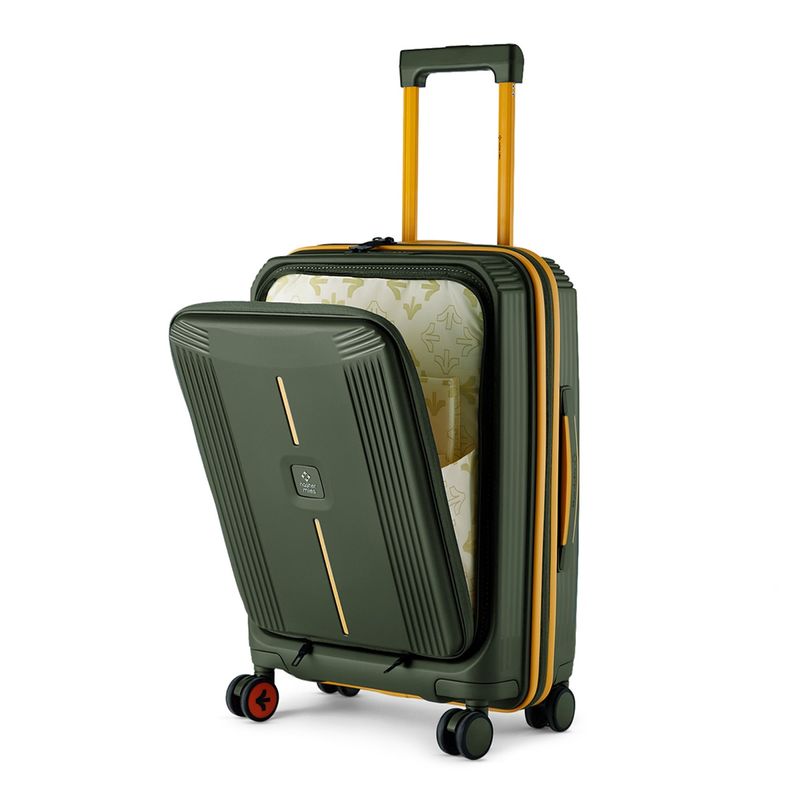 Nasher Miles Unisex Green Alexandria Hard-Sided Polypropylene Trolley Bag (S)