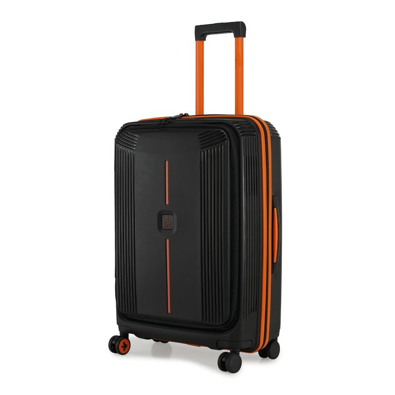 Nasher Miles Unisex Black Alexandria Hard-Sided Polypropylene Trolley Bag (M)