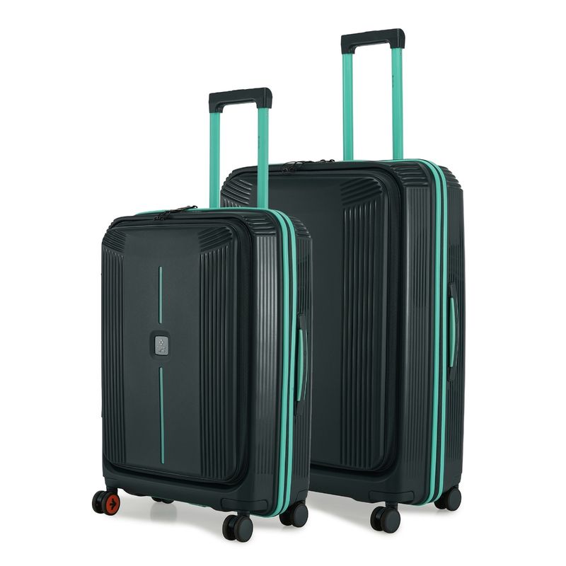 Nasher Miles Unisex Grey Alexandria Hard-Sided Polypropylene Trolley Bags (Set of 2) (M/L)