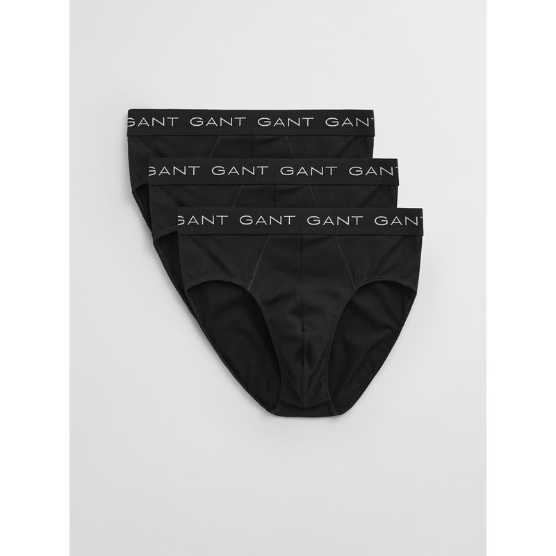 GANT Men Black Briefs Black (Pack of 3) (M)
