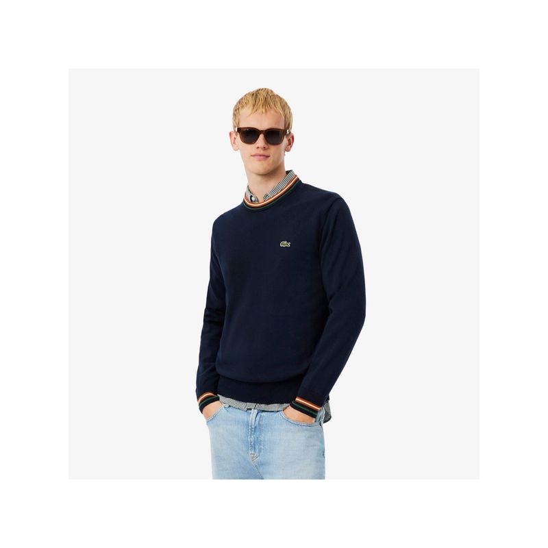 Lacoste Striped Cotton Jersey Sweater (S)