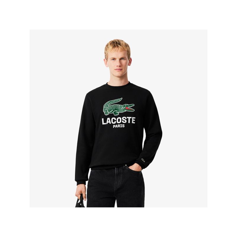 Lacoste Classic Fit Printed Crew Neck Sweatshirt (XL)