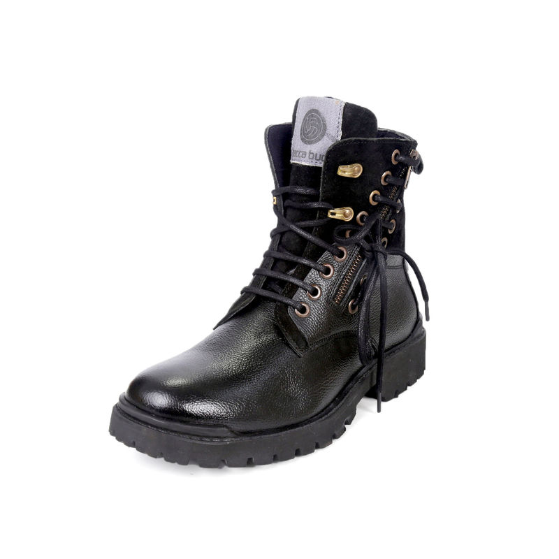 Bacca Bucci Mens Black Combat Boots (UK 8)