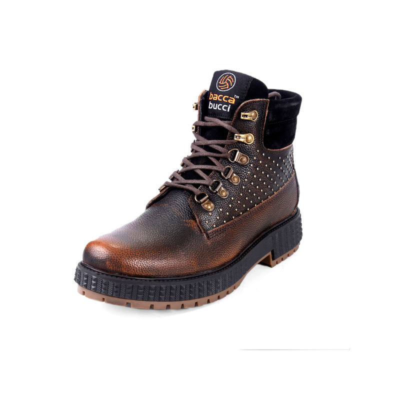 Bacca Bucci STORM Surge Full Grain Leather Boots Brown (UK 9)
