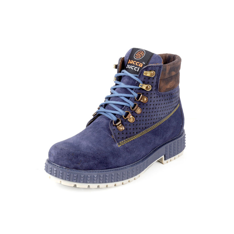 Bacca Bucci Mens URBAN Suede Leather Boots Blue (UK 10)