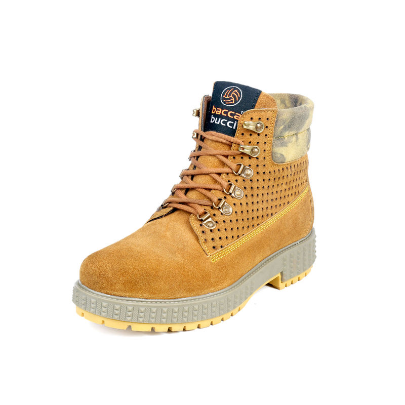 Bacca Bucci Mens URBAN Suede Leather Boots Mustard (UK 8)