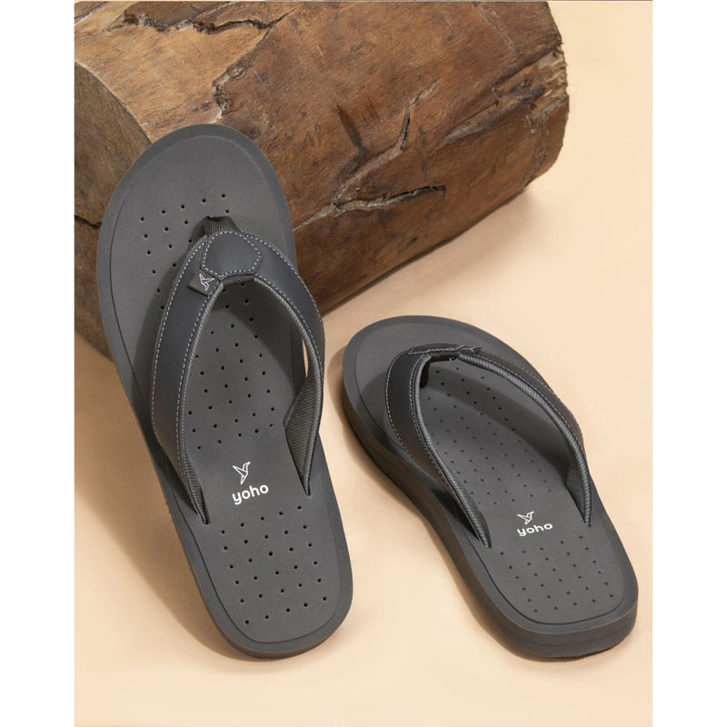 YOHO ArchFlex Men’s Slippers with Arch Support | Soft, Stylish, Anti-Skid Flip-Flops for Daily Use (UK 11)