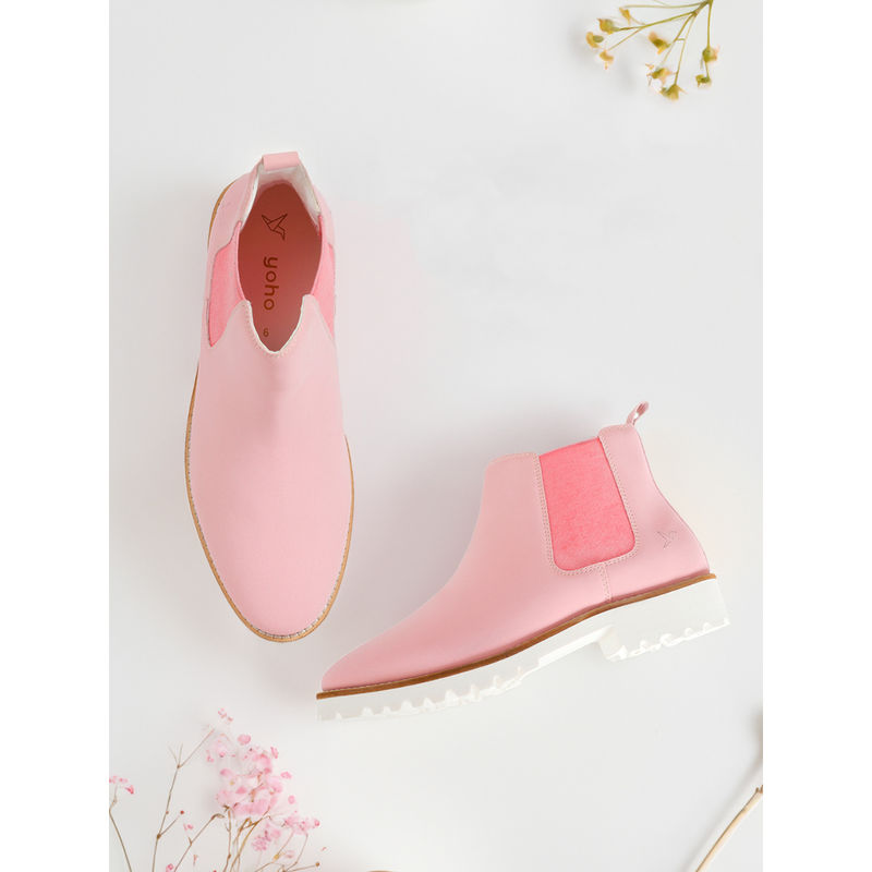 Yoho Pink Comfortable & Casual Chelsea Boots for Women (UK 5)