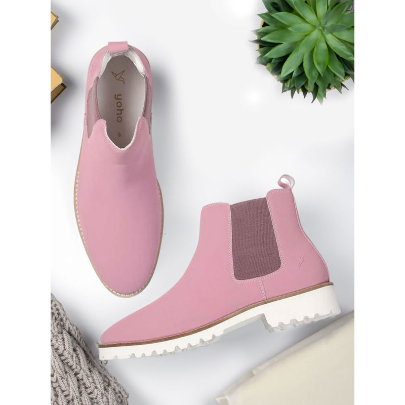 Yoho Mauve Comfortable & Casual Chelsea Boots for Women (UK 3)