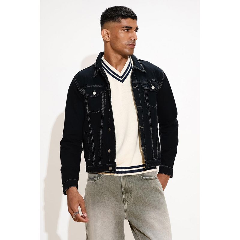 Buy FREAKINS Dark Knight Men's Denim Trucker Jacket Online