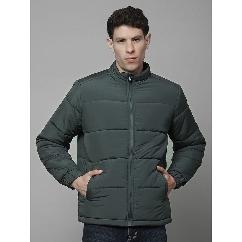 Cantabil Teal Men Casual Soft Regular Fit High Neck Reversible Jacket (M)
