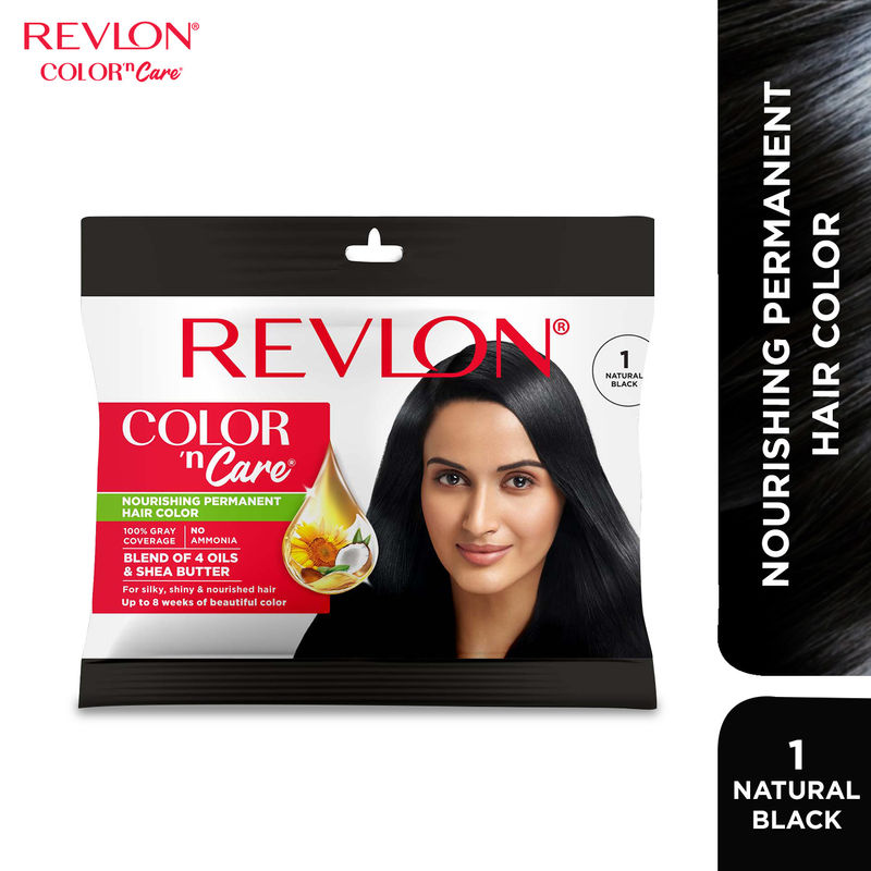Revlon Color 'n Care Nourishing Permanent Hair Color Sachet - 1 Natural Black