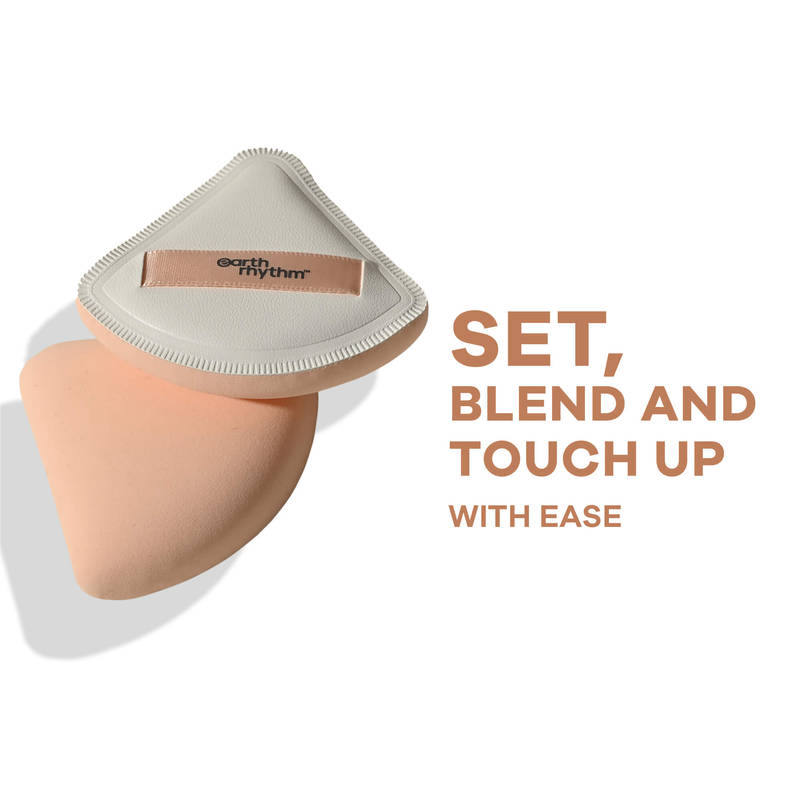 Earth Rhythm Make Up Puff- Triangle, Velvety Soft, Smooth Coverage and Non-Toxic