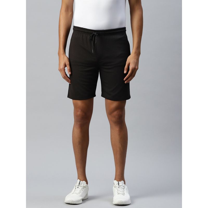 TOM BURG Men Black Mid Rise Solid Regular Shorts (S)