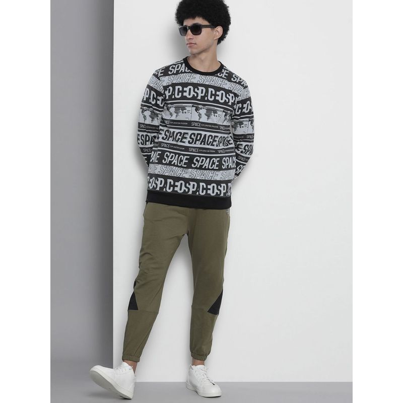 The Indian Garage Co Men Regular Fit Typography Crew Neck Grey Sweatshirt (XL)