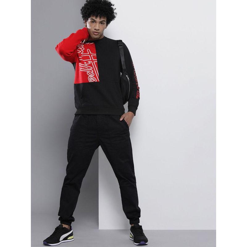 The Indian Garage Co Men Regular Fit Colorblock Crew Neck Multi-Color Sweatshirt (XL)