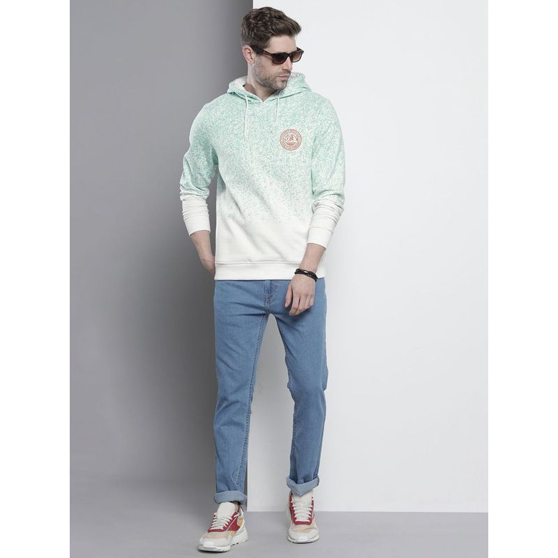 The Indian Garage Co Men Regular Fit Tie & Dye Blue Hoodie (M)