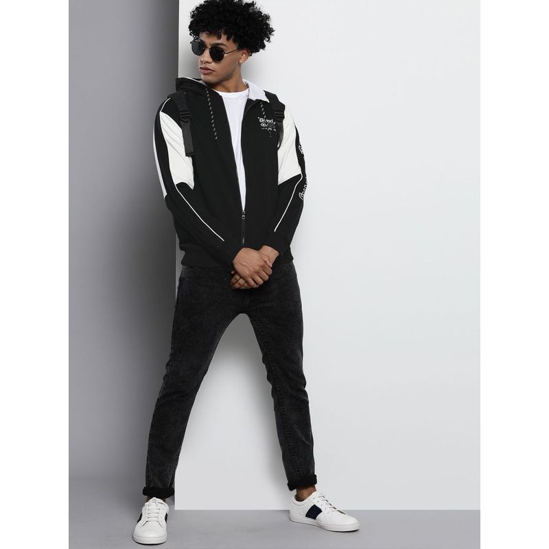 The Indian Garage Co Men Regular Fit Colorblock Multi-Color Hoodie (M)