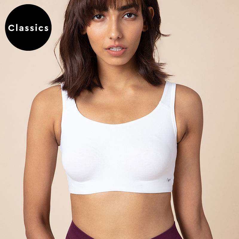 Nykd by Nykaa Soft Cup Easy-Peasy Slip-On Bra With Full Coverage - White NYB113 (XL)