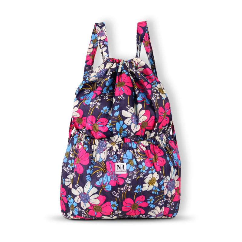 Buy NFI Essentials Floral Print Drawstring Backpack for Women Foldable